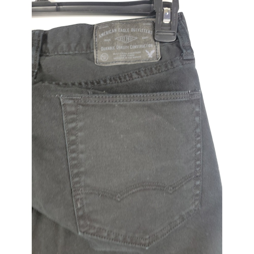 American Eagle Mens Slim Straight Black Jeans 28x30 Stretch Denim Pants 120605U9 - Picture 10 of 15